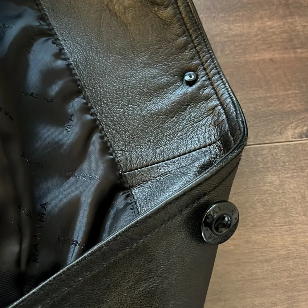 Wilsons Maxima - Genuine Black Leather Vintage 90’s Blazer - Size Medium - Picture 14 of 14